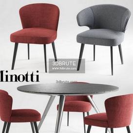 Minotti Aston Evans Dinning Set 2011 Table Chair 3dbrute