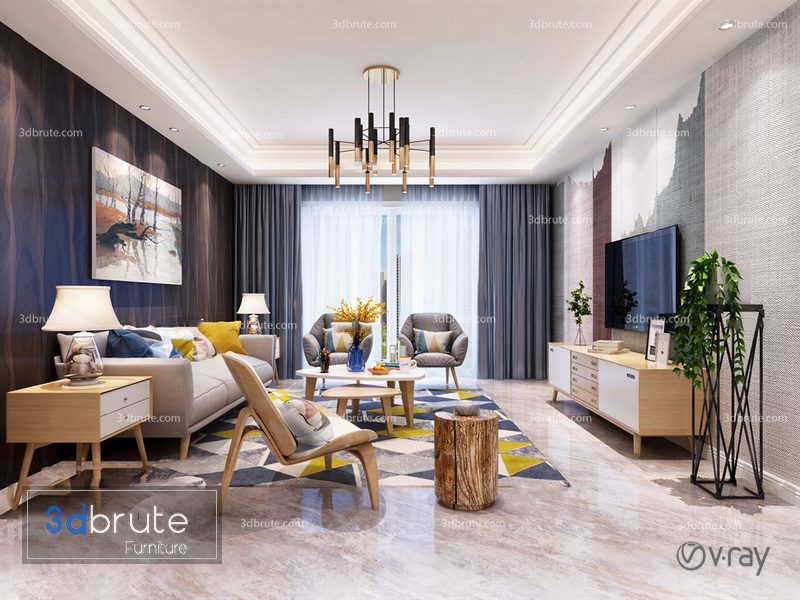 Living room 232 Download Free 3d models 3dbrute