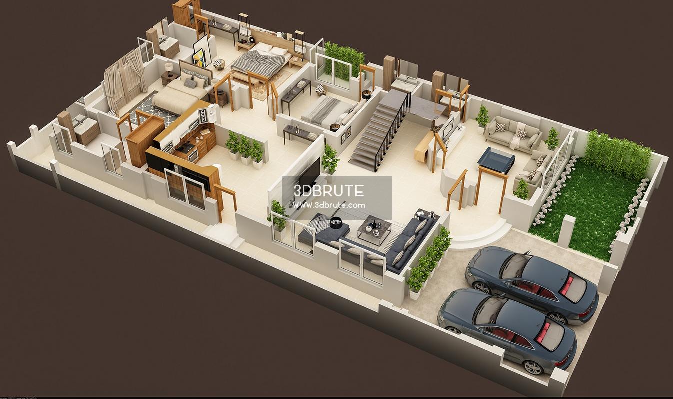 3d Floor Plan Of Luxury House Download 3d Models Free 3dbrute