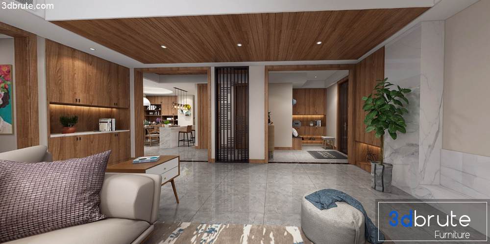 Modern Living room  render 360 3dsmax