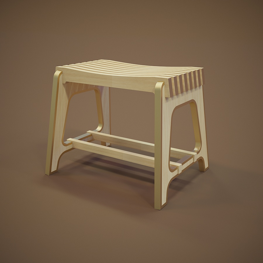 wood & gold chair