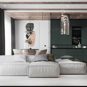 Vintage Dark Green 72m2 Elegant Fashion Apartment Innoi