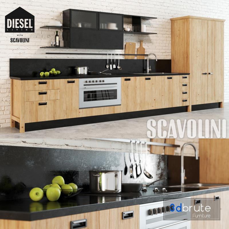 Scavolini Diesel Social Kitchen 3d Model Buy Download 3dbrute