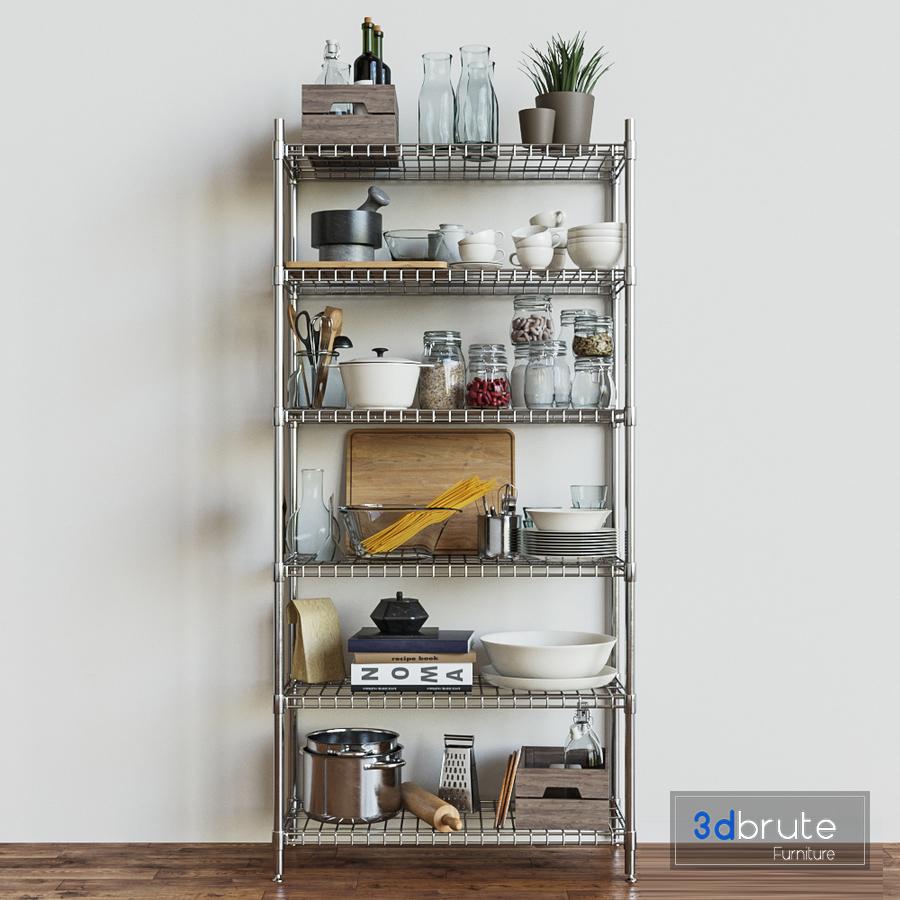 Ikea Shelves Section Omar 3d Model Buy Download 3dbrute