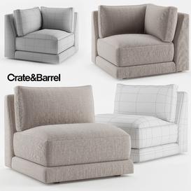 Crate Barrel Moda Armless Chair Moda Corner Chair 3d Model Buy Download 3dbrute