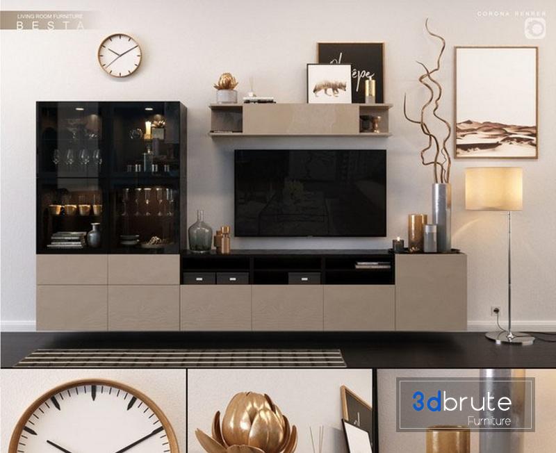 Ikea Besta Set 3 3d Model Buy Download 3dbrute