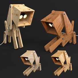 Puppy Table Lamp By 4 Wood Matrial