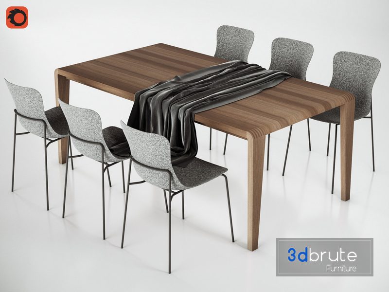 Ligne Roset Spiritofforest Table And Ettoriano Chair 3d Model Buy Download 3dbrute