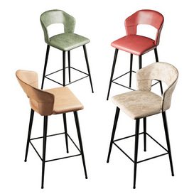 Set of 2 Modern Leather 26 Counter Stool