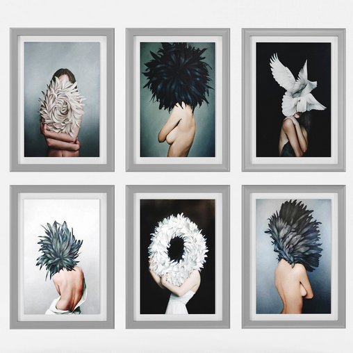 Art Frames 9- Girl With Feather By 6 Frames