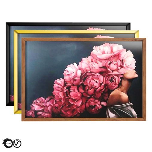 Art Frames 6- Art Flower Head Woman By 3 Frames