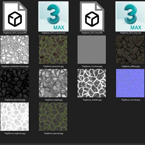 FlagStone - PBR - 4K - Seamless 3d model Download Buy 3dbrute