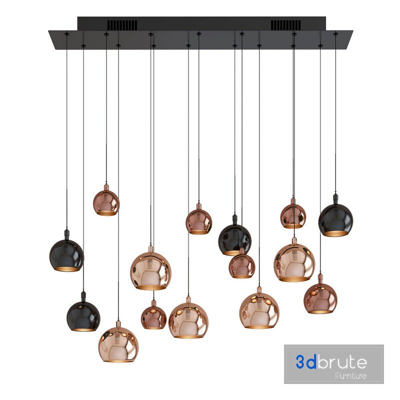 Dar Aurelia 15 Light Bar Pendant Multi Colour