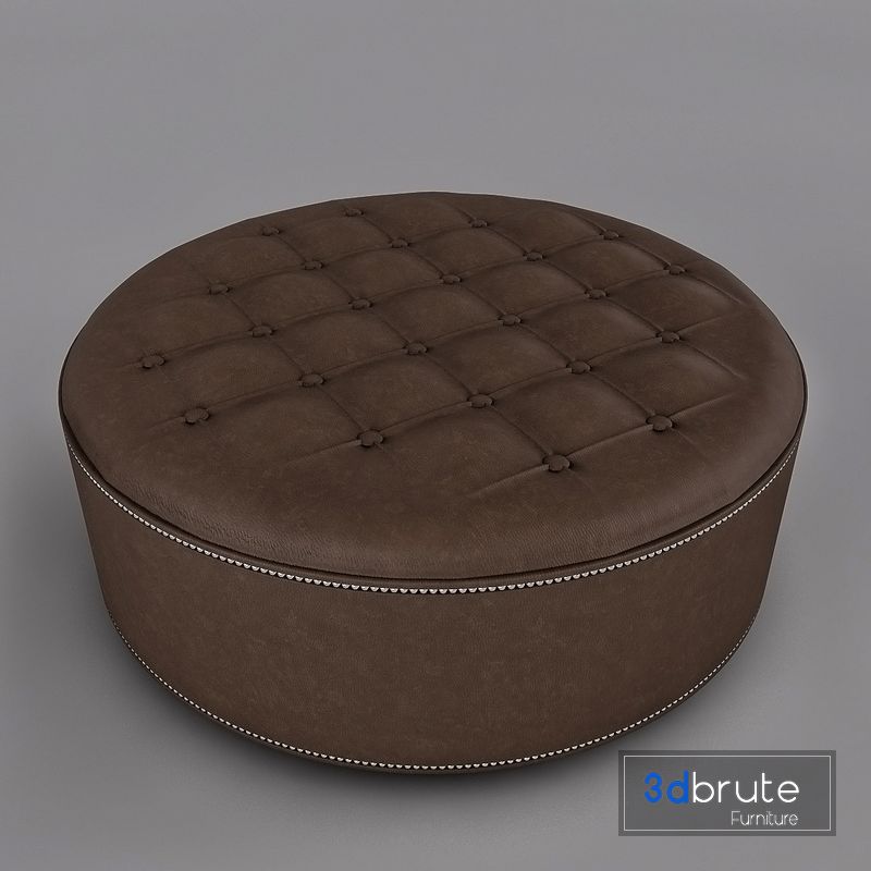 Round Leather Ottoman Foot Rest Z86 3d, Round Leather Ottomans
