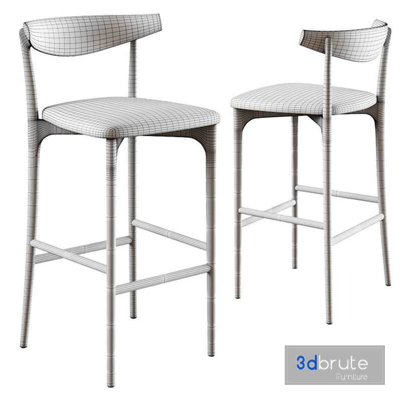 Saccaro stool palladio bar 3d model Buy Download 3dbrute