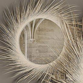 Mirror dried up grass thatch
