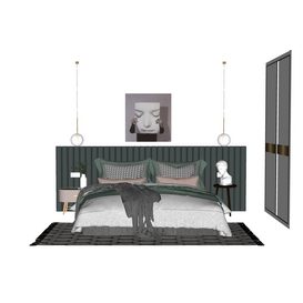 Bed Sketchup 3d model Sketchup Download Free 3dbrute