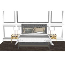 Bed Sketchup 3d model Sketchup Download Free 3dbrute