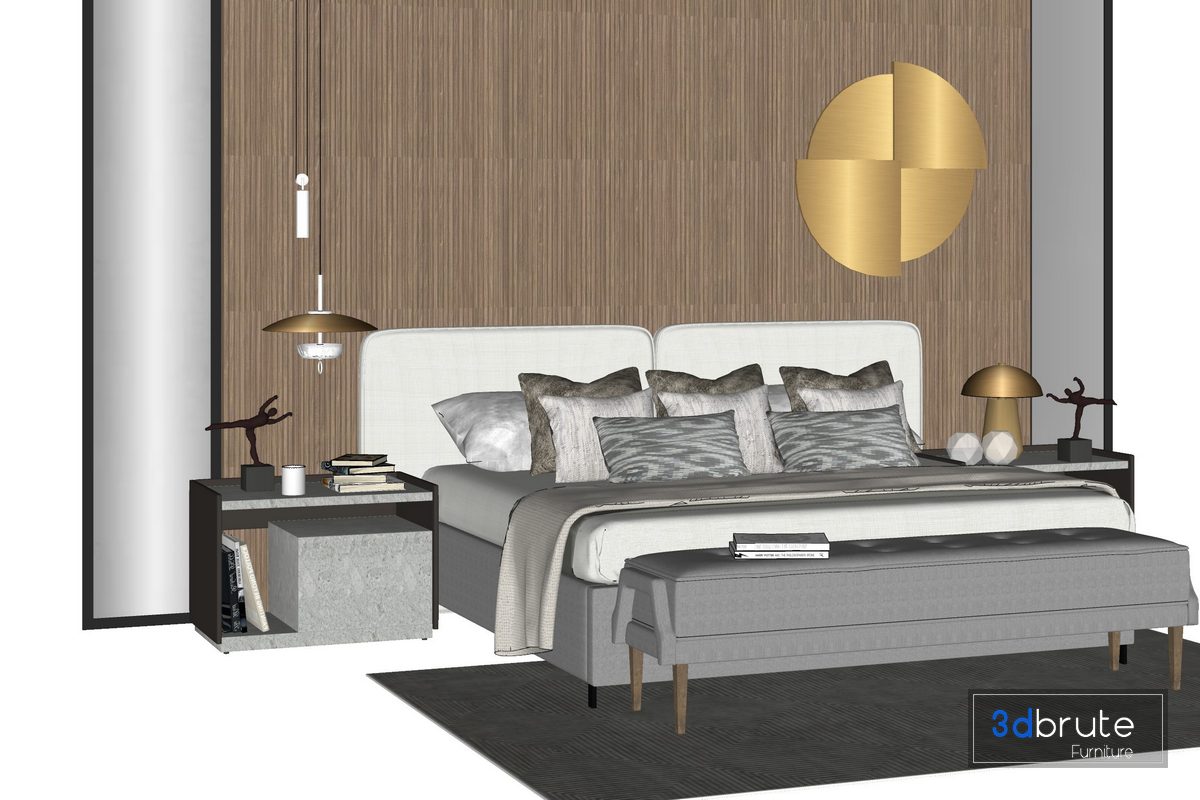 SKETCHUP TEXTURE: SKETCHUP MODEL BEDROOM - Sketchup 3d Model Double Bed ...