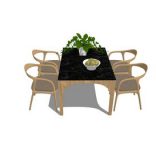 Dining set Sketchup 3d model Sketchup Download Free 3dbrute