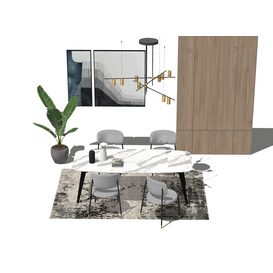 Dining set Sketchup 55