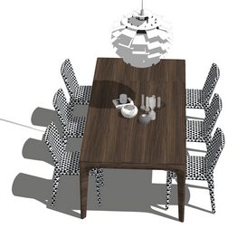 Dining set Sketchup 3d model Sketchup Download Free 3dbrute