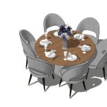 Dining set Sketchup 3d model Sketchup Download Free 3dbrute