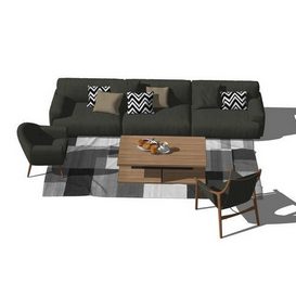 Sofa set Sketchup 3d model Sketchup Download  Free 3dbrute