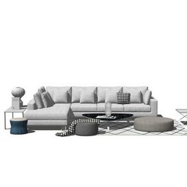 Sofa set Sketchup 3d model Sketchup Download Free 3dbrute