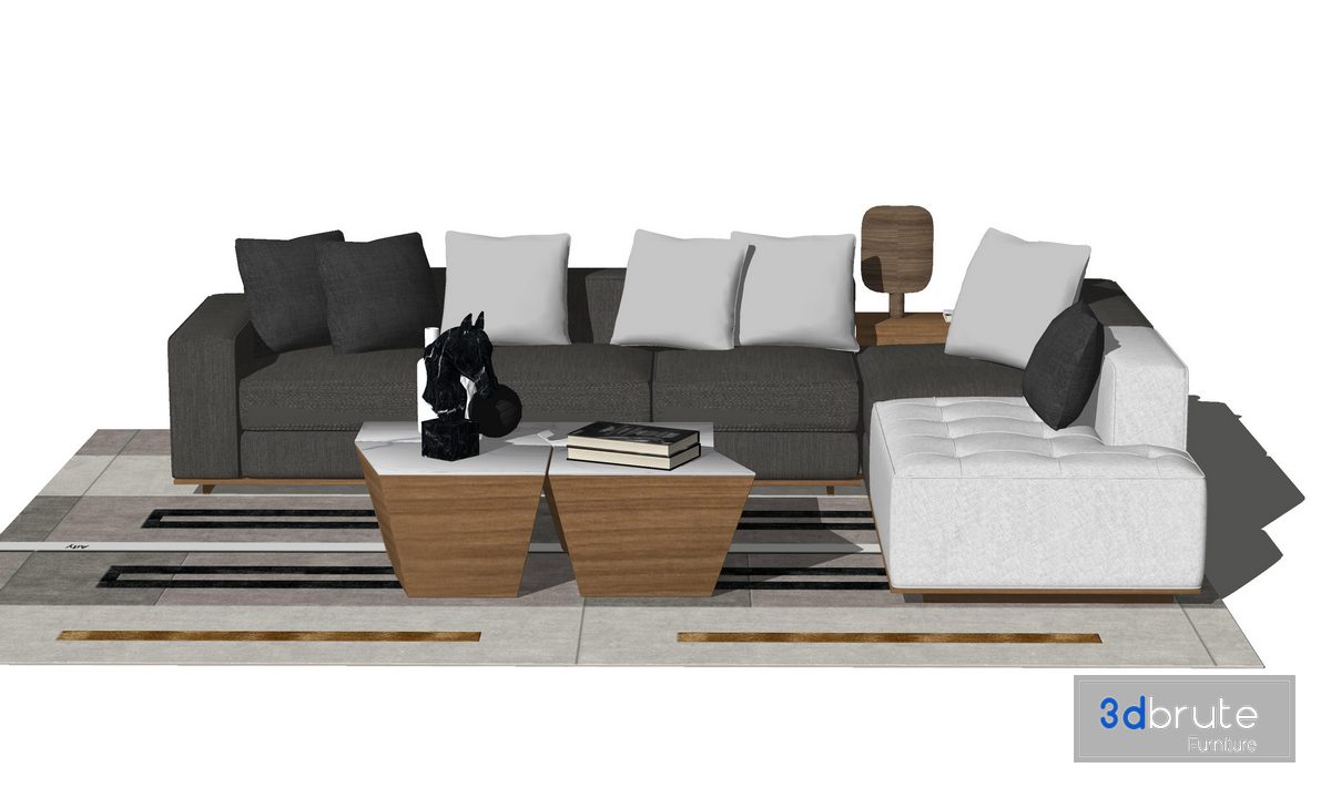 Sofa set Sketchup 3d model Sketchup Download Free 3dbrute