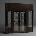 modern iron glass door