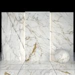 Golden white marble