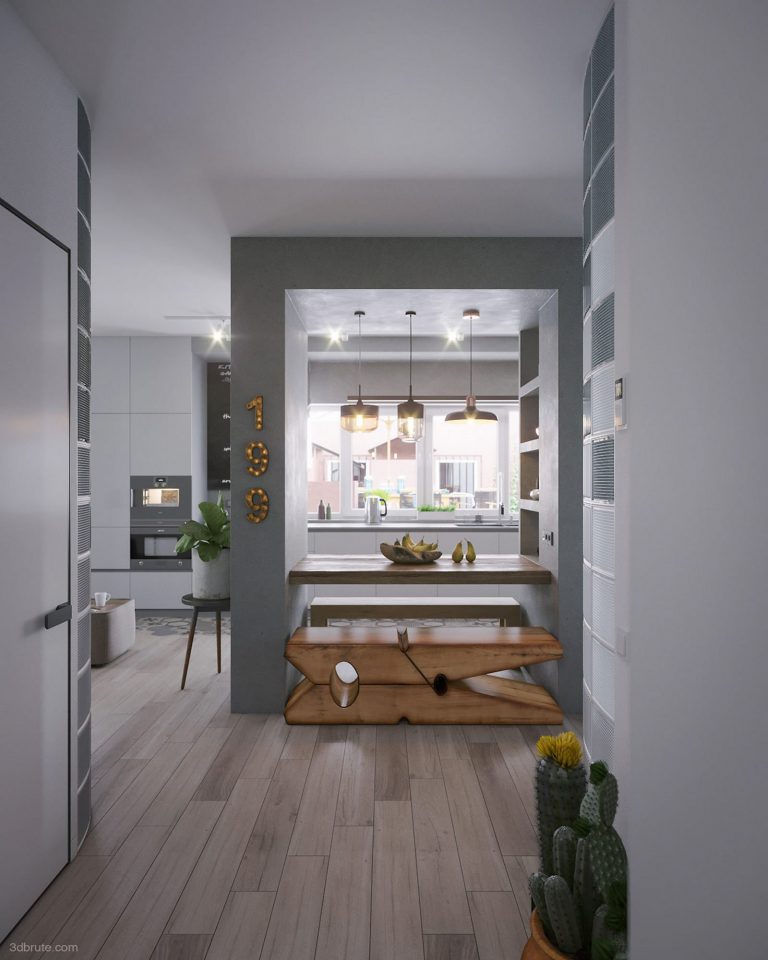 Photo inspiration: Nordic Small Apartment Design Reference: Fresh And Elegant Nordic Living Space Idea 3Dbrute