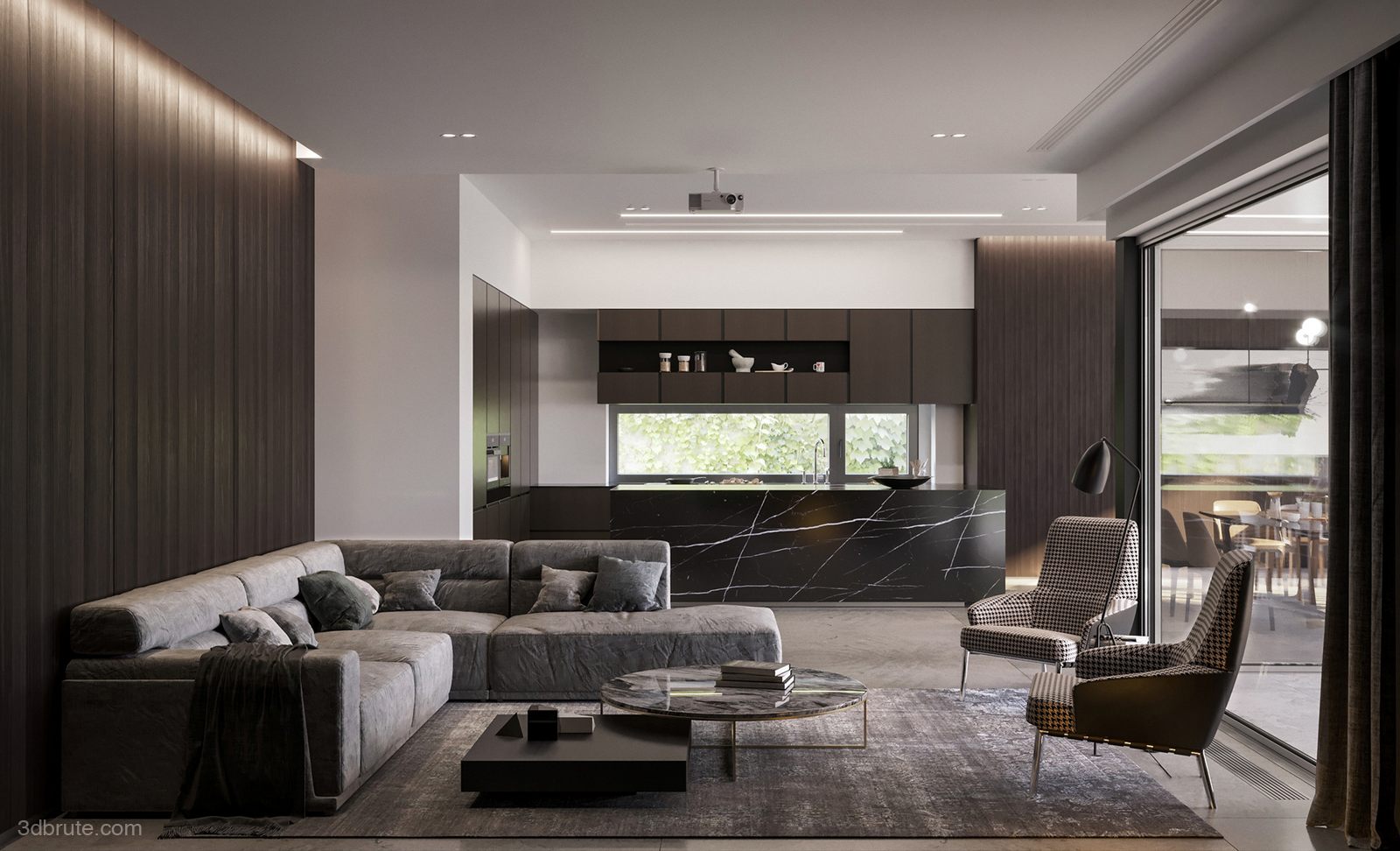 High-end black ultimate beauty-super textured modern residence