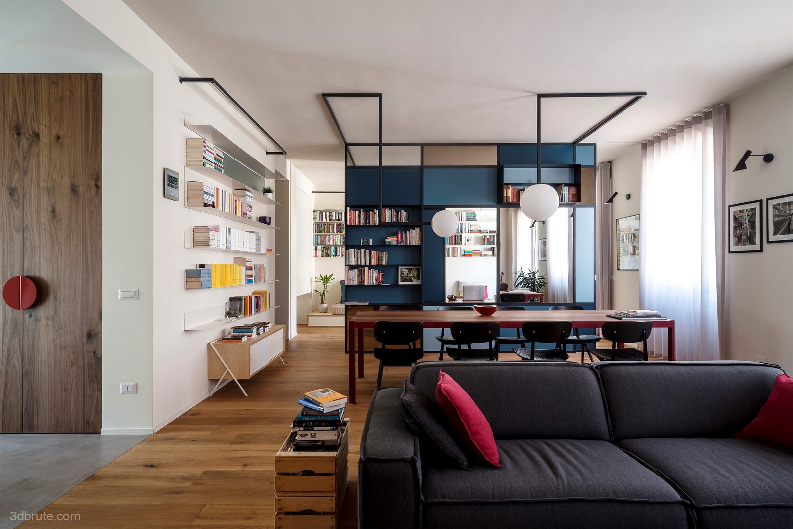 View of Nordic colorful residential design idea 3dbrute
