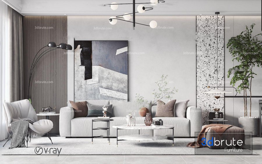 Living room vol6 2022 3d model Buy Download 3dbrute