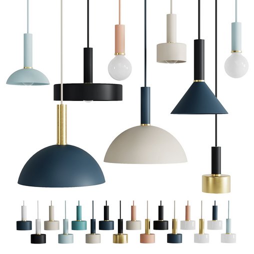 Ferm Living Socket Pendants -6 Models -16 Materials