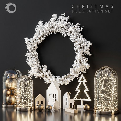 Christmas Decoration Set 3d model Buy Download 3dbrute