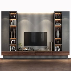 TV Wall set 499 - 3dbrute : 3dmodel furniture and decor