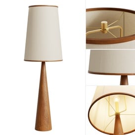 Bruna Walnut Wood and Linen Floor Lamp 3d model Buy Download 3dbrute