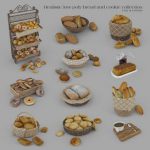 Realistic Low Poly Bread And Cookie Collection