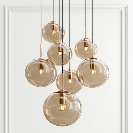 Smoked Glass Pendant Lights by Glashutte