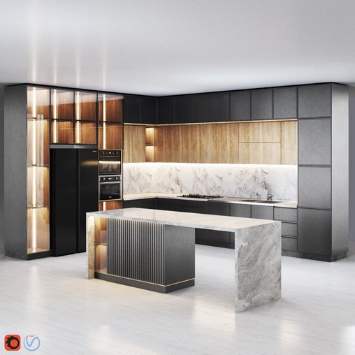 Kitchen Modern Dark theme