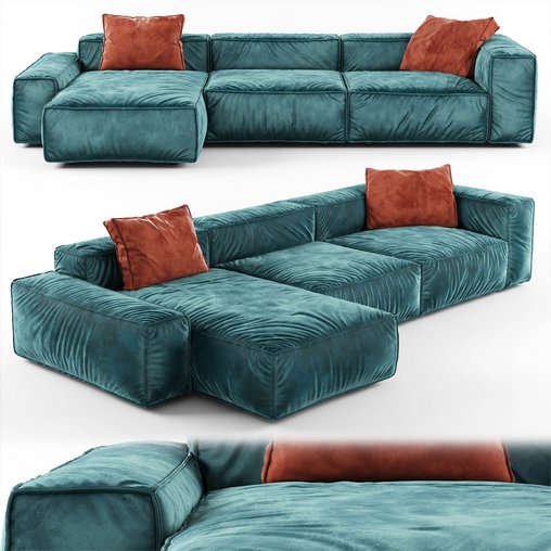 Modern Modular Corner Sofa 02 3d model Download  Buy 3dbrute