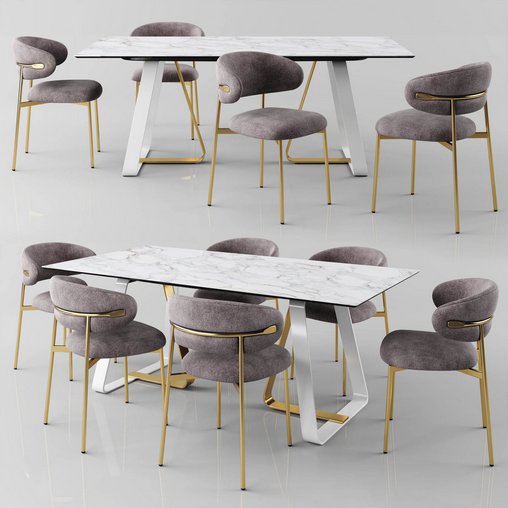 Calligaris Sunshine Tavalo table and Oleandro chair