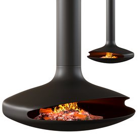 Suspended Rotating Fireplace Gyrofocus black