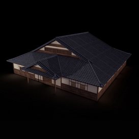 Japanese traditional House Model with Interior