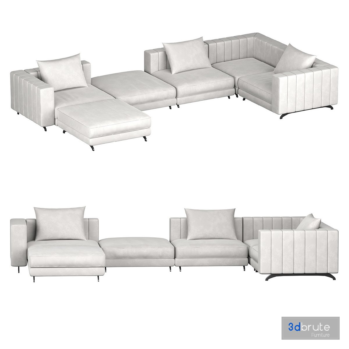 Berlin Modular Sectional sofa 3d model Buy Download 3dbrute