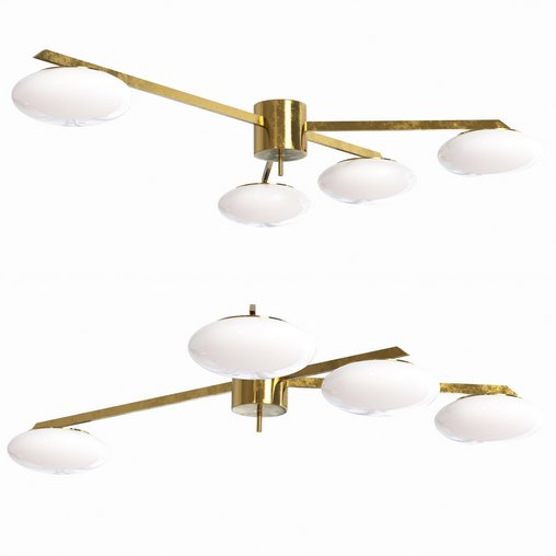 Ceiling Lamp by Angelo Lelli Style 4 Opalines Chandelier Mila GU106