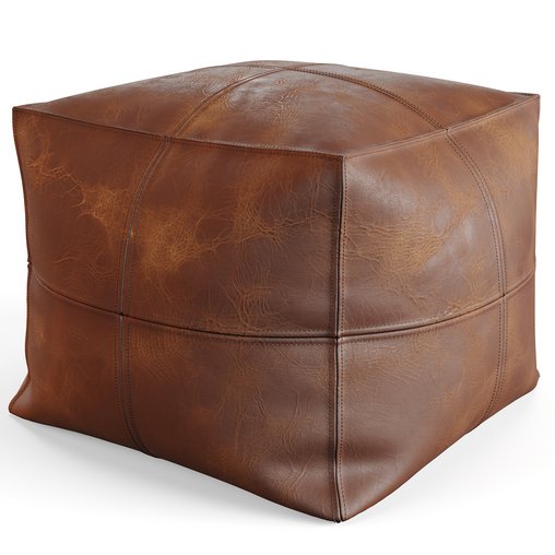 Vintage Leather Pouf